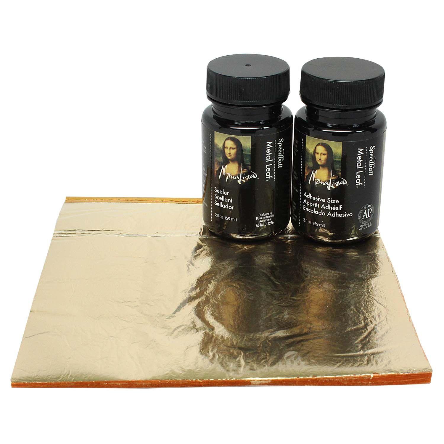 Kit 25 Hojas Pan De Oro + Adhesivo 59ml Y Sellador-1