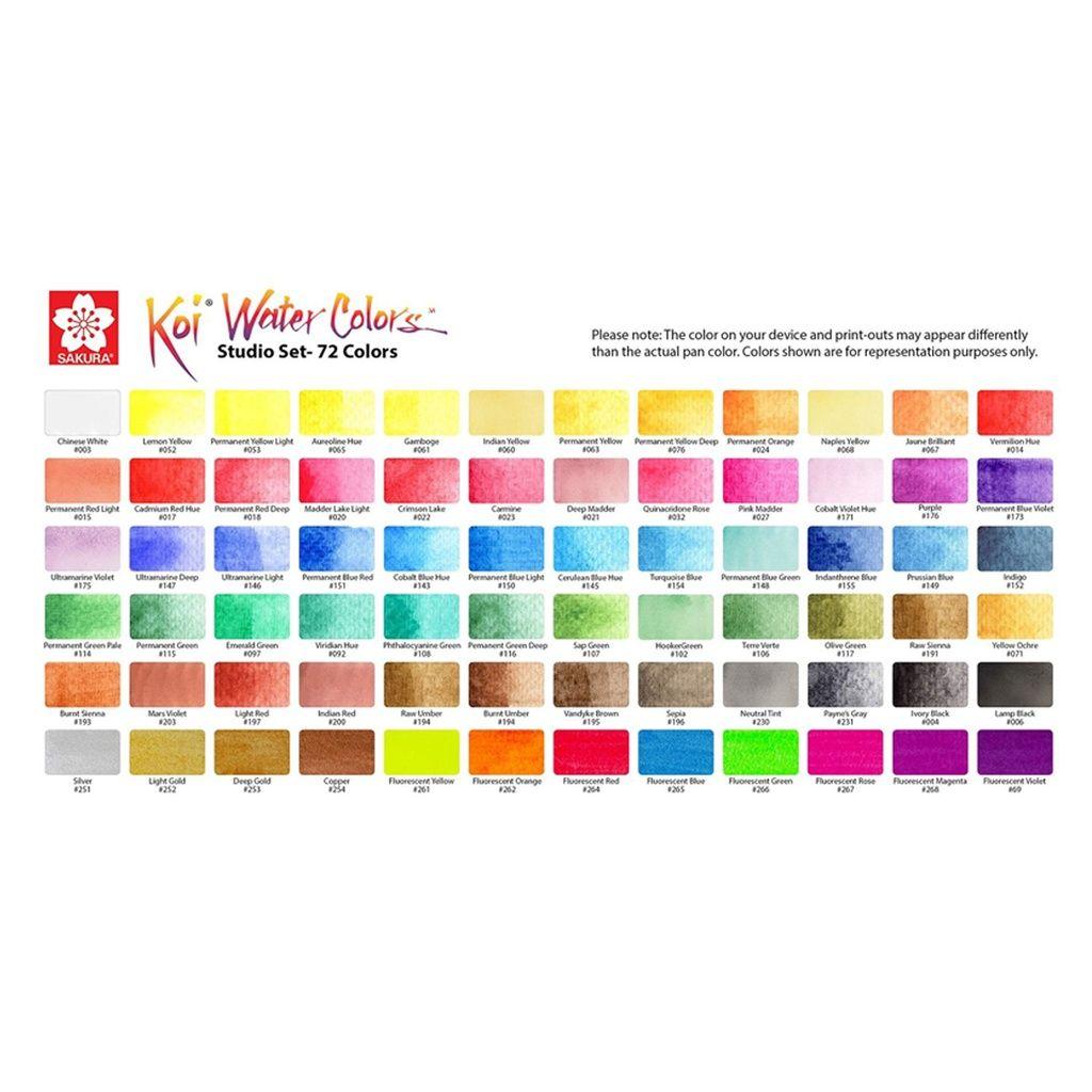 Sakura Koi Acuarela + Waterbrush  72 Colores-1