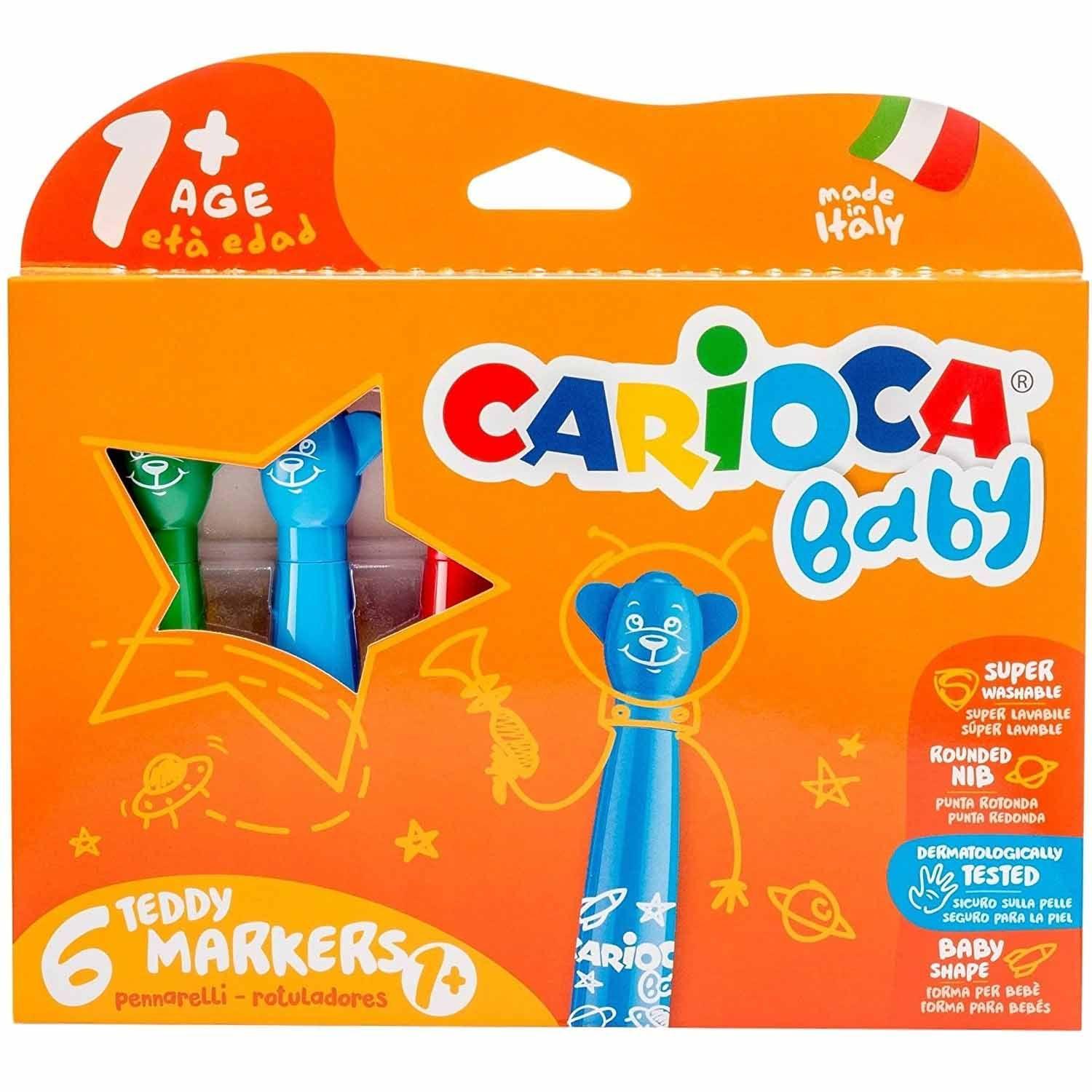 Plumones Carioca Teddy Baby Super Lavable (6 Colores)-0