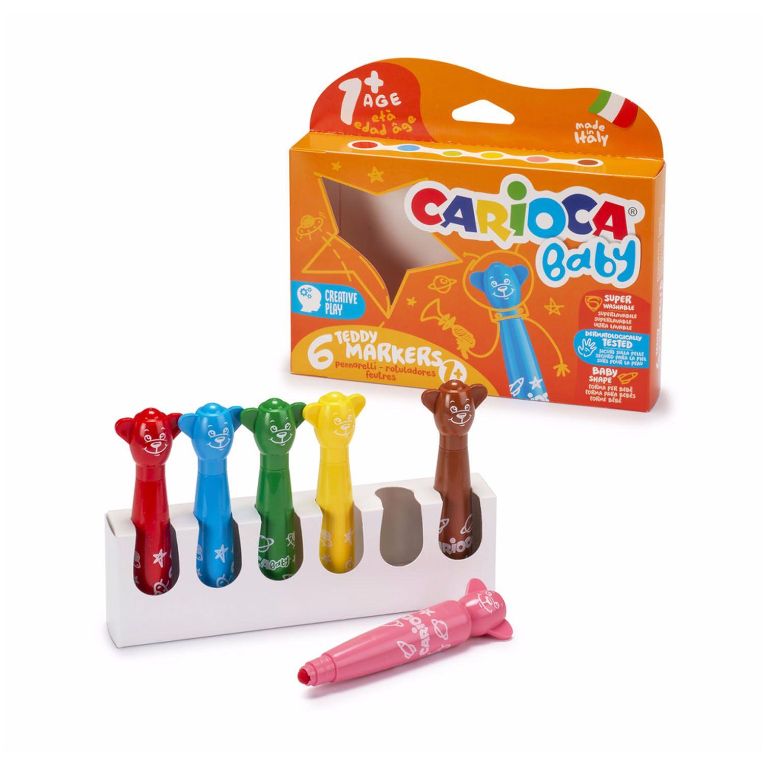 Plumones Carioca Teddy Baby Super Lavable (6 Colores)-1