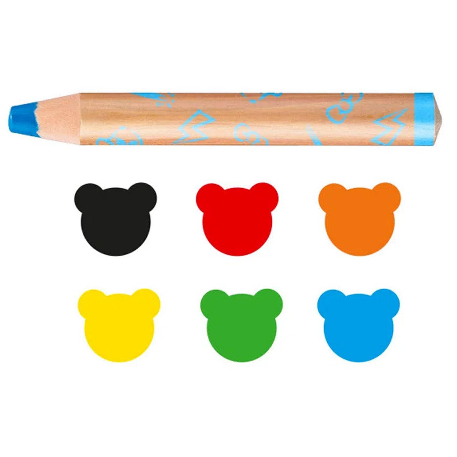 Lápices Carioca 3 En 1 (6 Colores)+ Sacapunta Baby-2