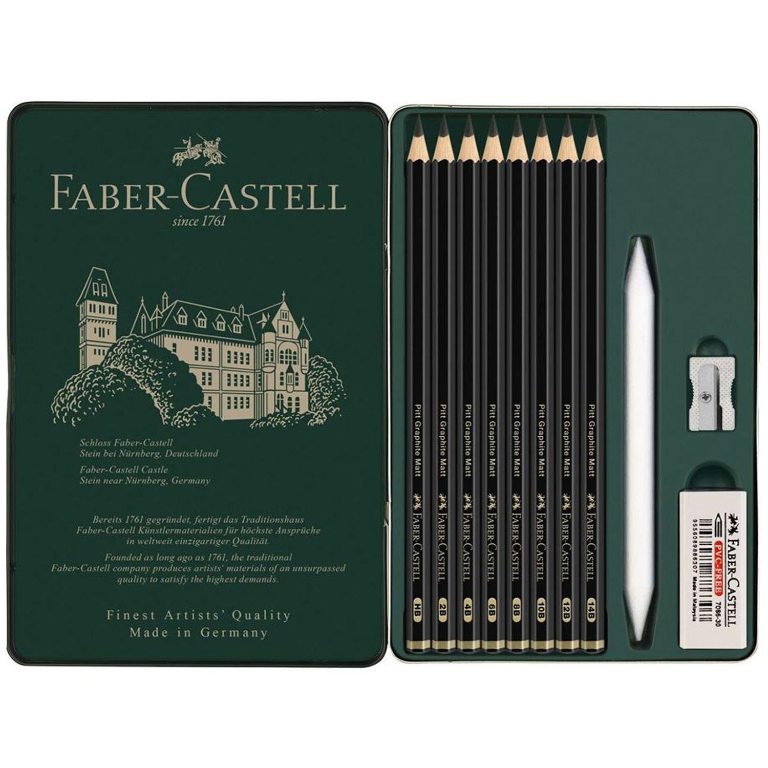 Lápices Grafito Faber-Castell Pitt Graphite Matt 11 pzas-1