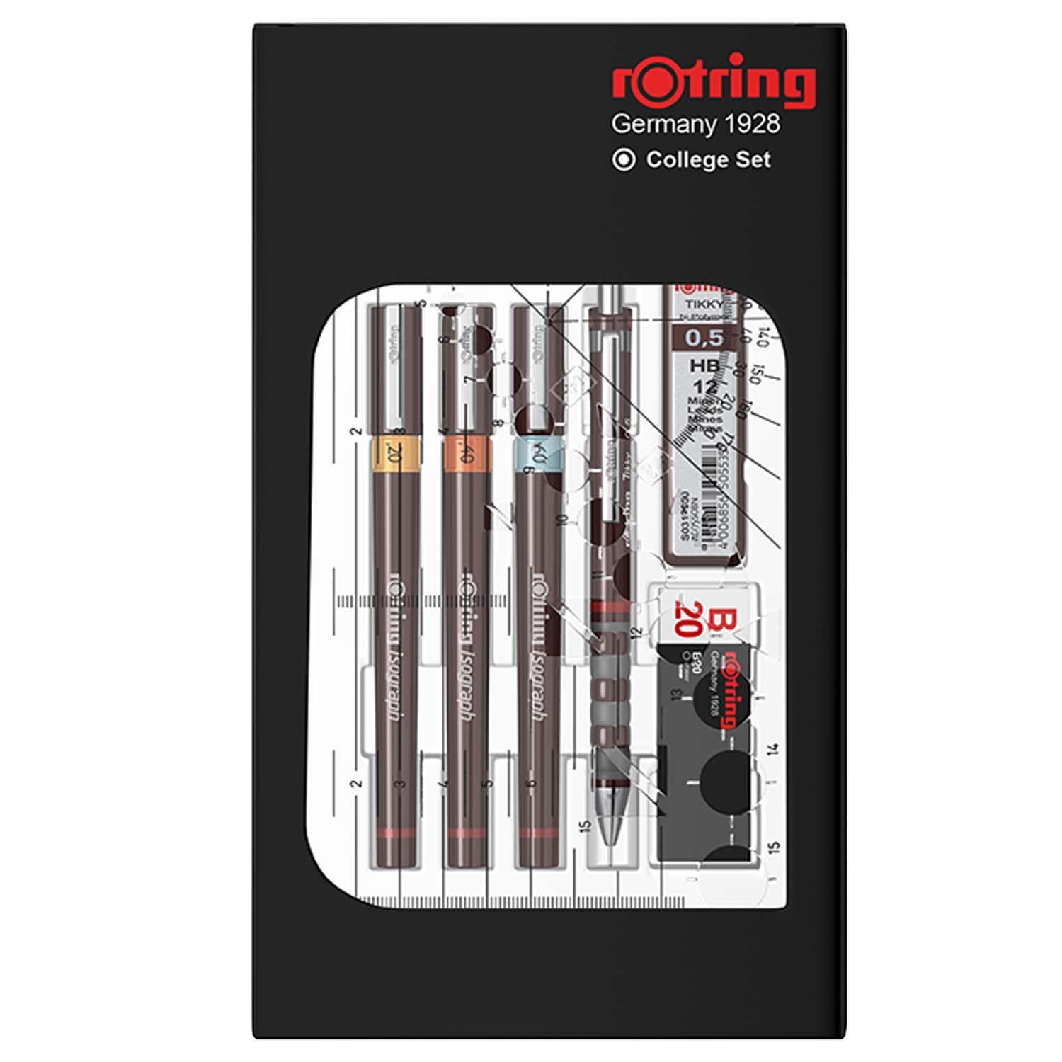 Set de Tiralíneas Isograph Rotring College (0.2-0.4-0.6 mm)-0