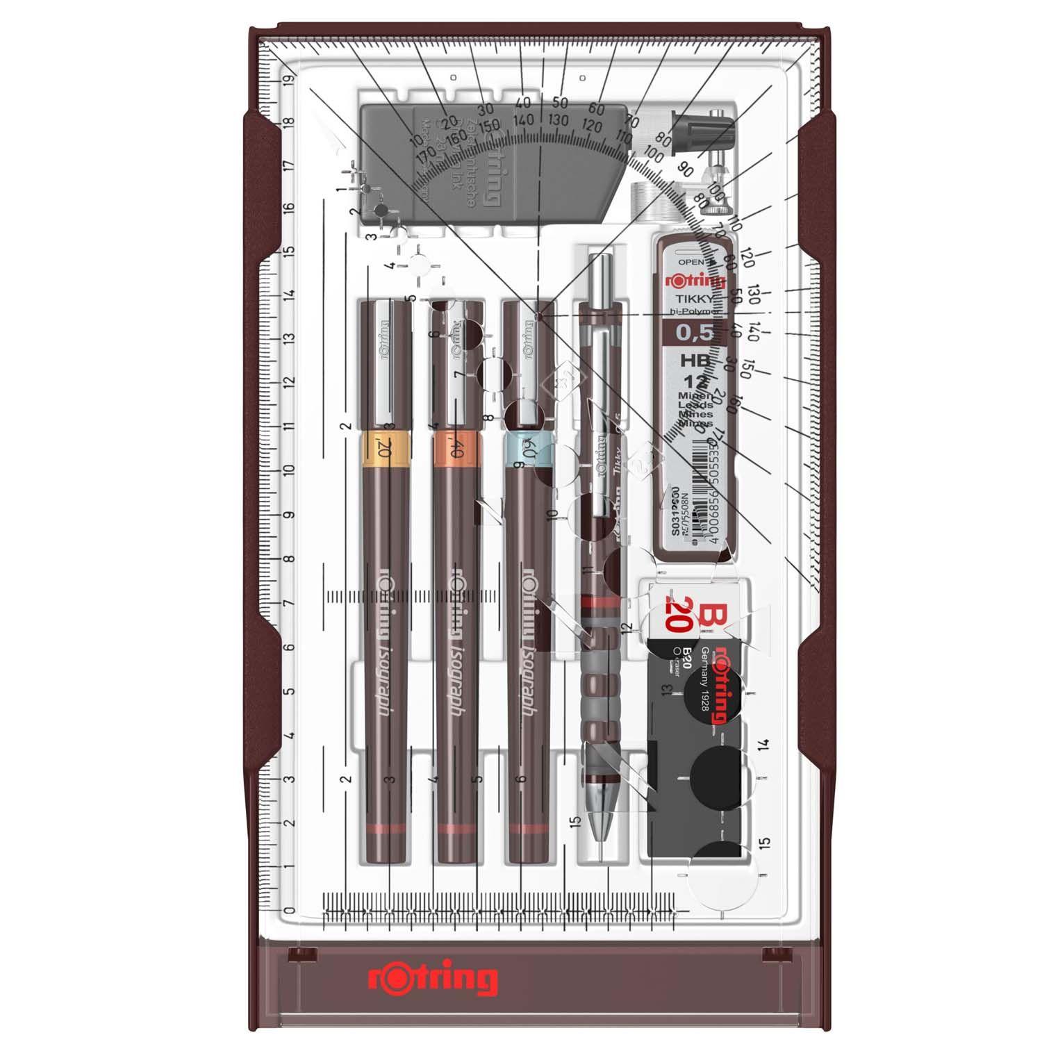 Set de Tiralíneas Isograph Rotring College (0.2-0.4-0.6 mm)-1