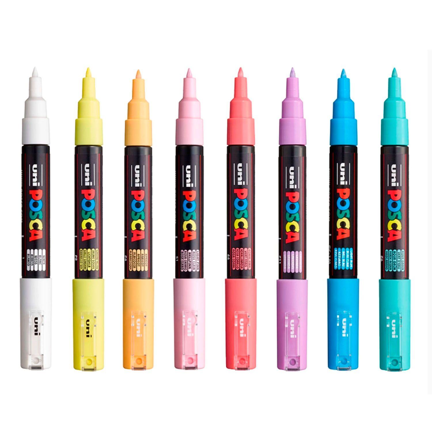Marcador Uni Posca set 8 Colores Pastel 1M (0.7mm)-1