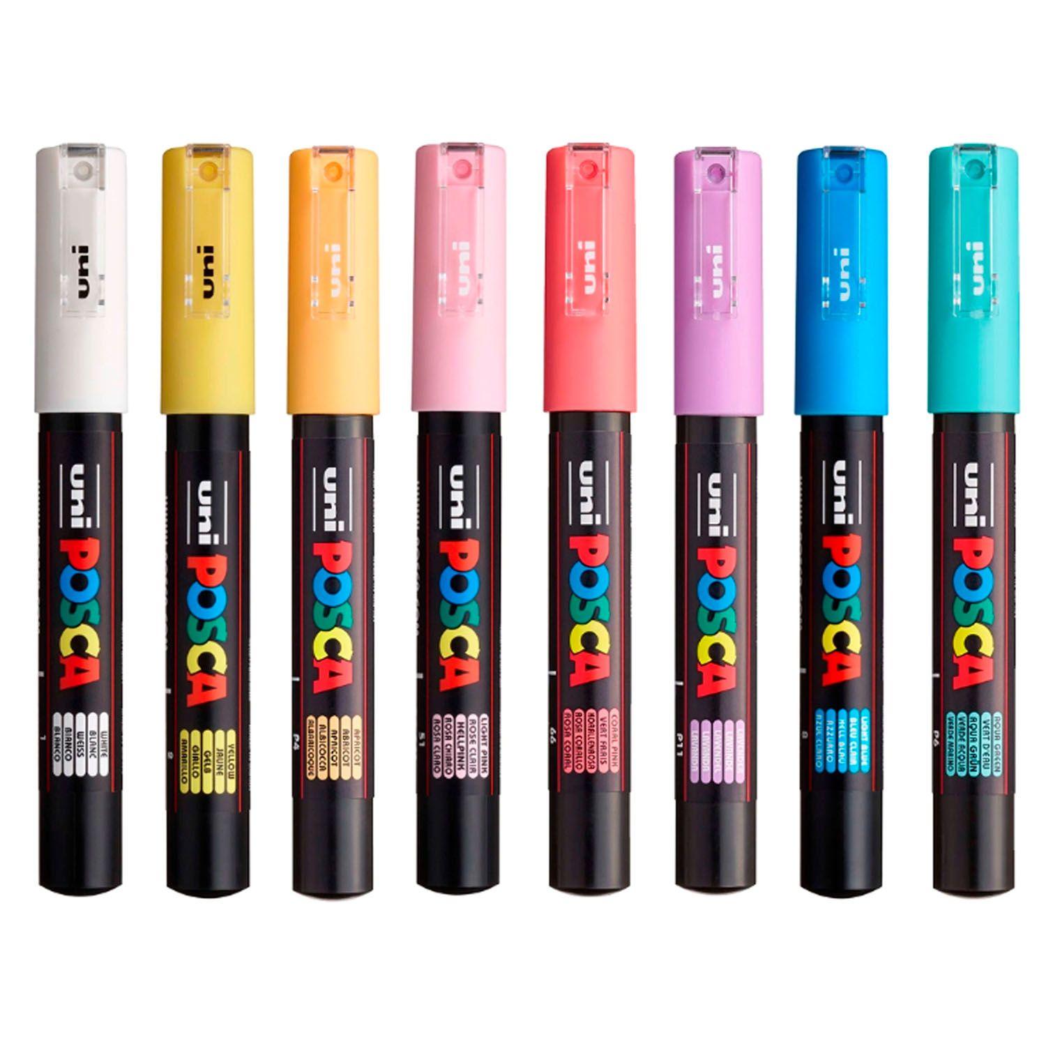 Marcador Uni Posca set 8 Colores Pastel 1M (0.7mm)-2