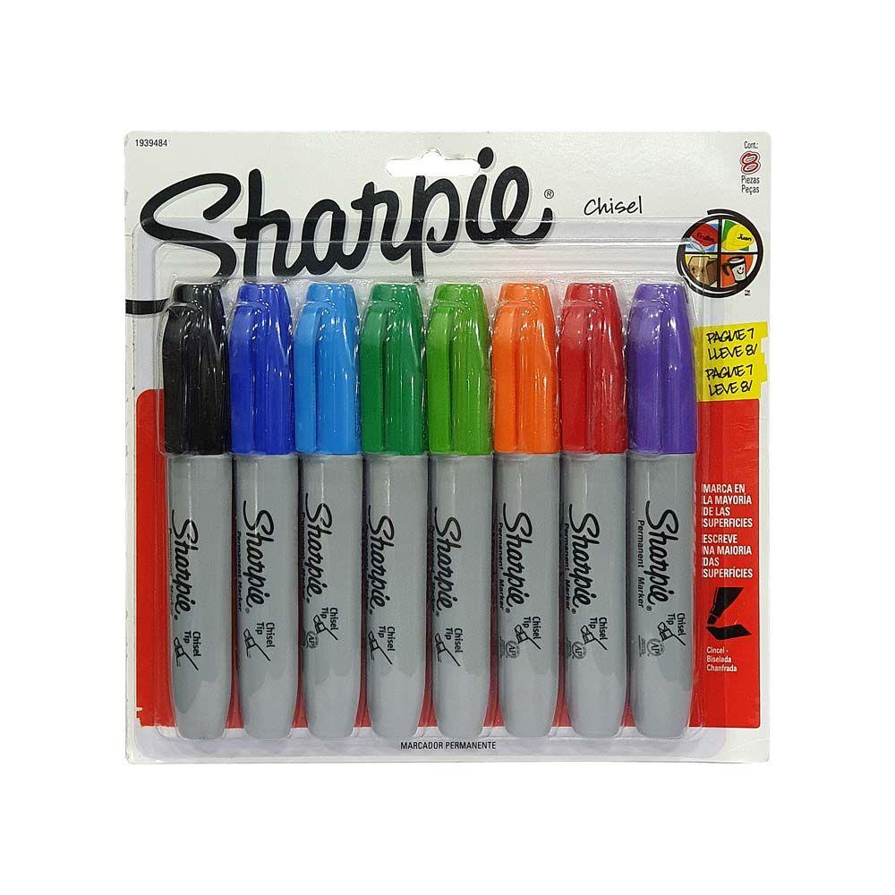 Marcador Punta Biselada Sharpie 8 Colores-0