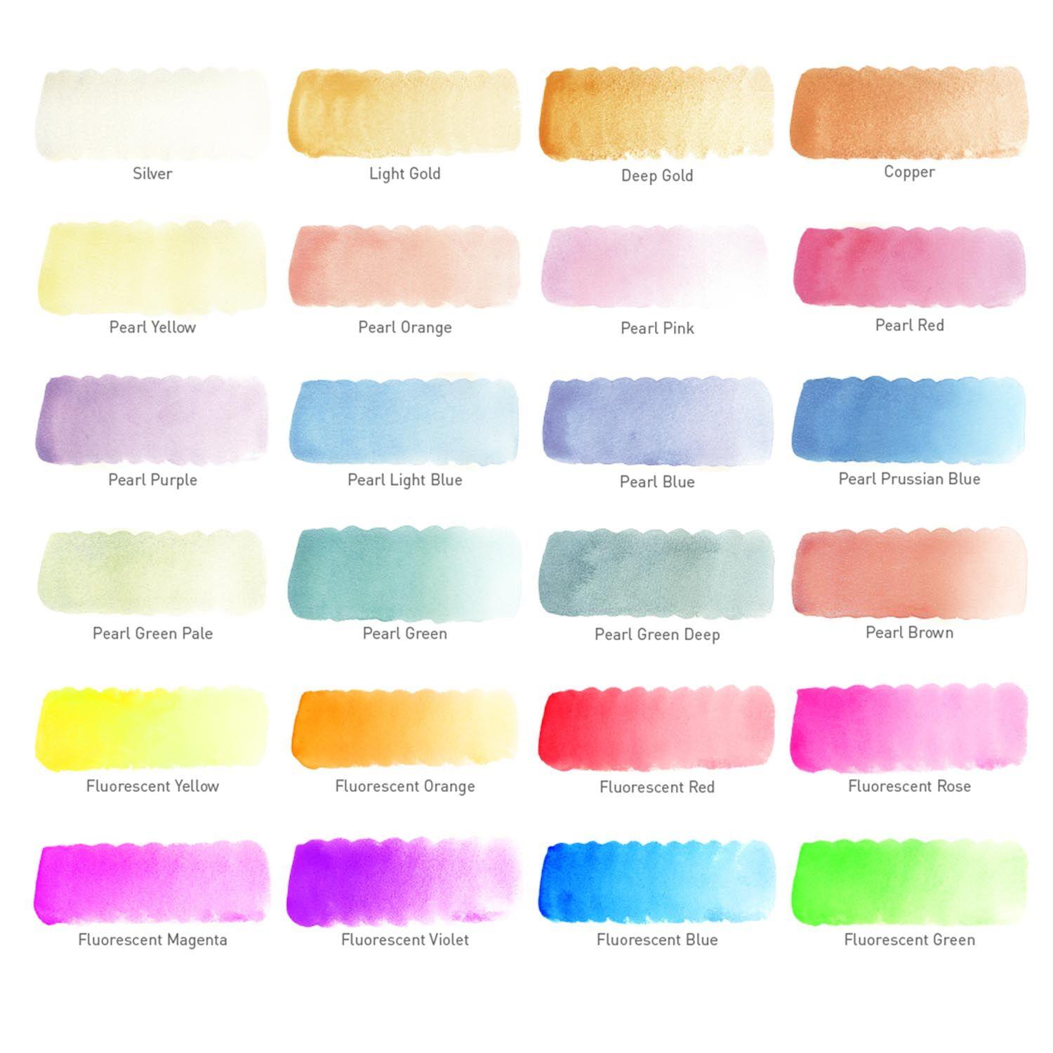Sakura Koi Acuarela + Waterbrush  24 Colores (4m + 8f + 12p)-2