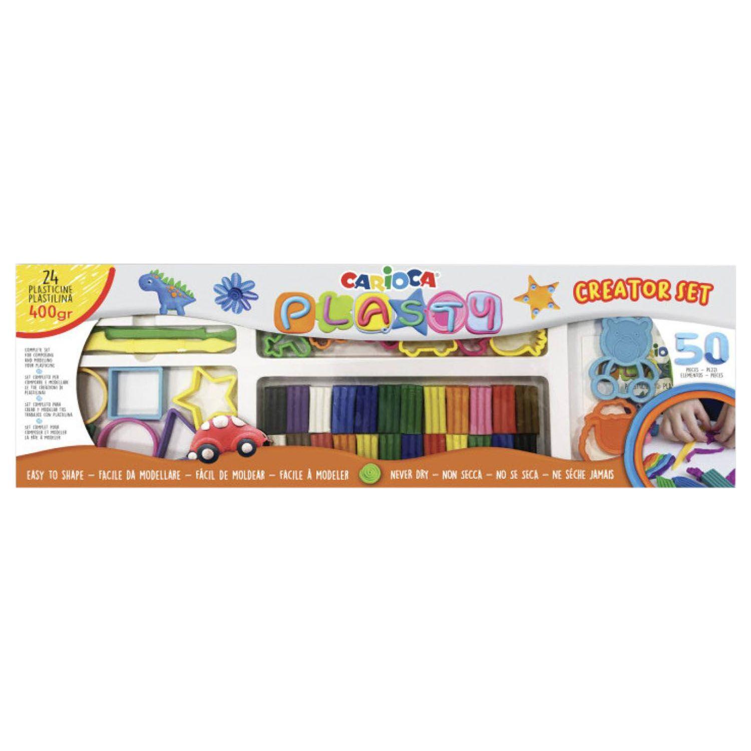 Plasticina Carioca 12 Colores 400gr + Herramientas De Molde-2