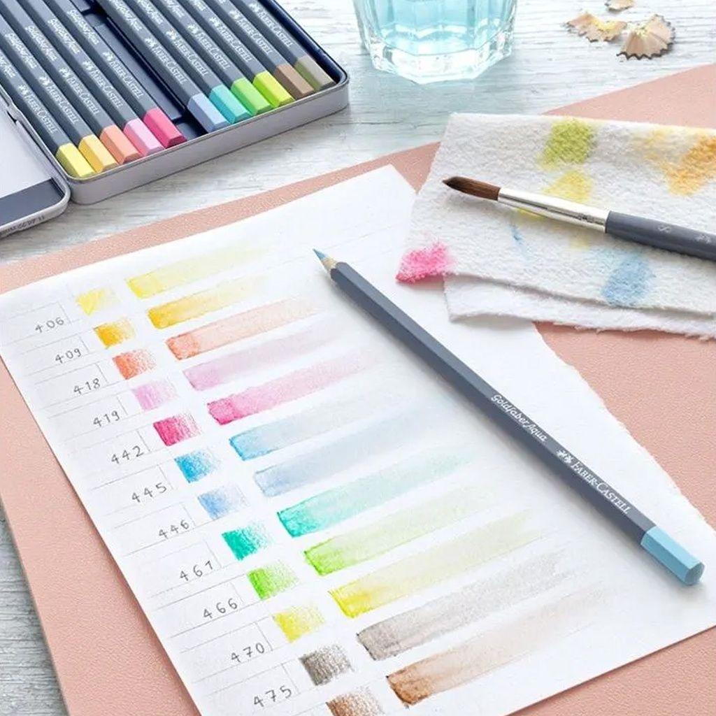 Lápices Acuarelables Faber-Castell Goldfaber Aqua 12 Pastel-2