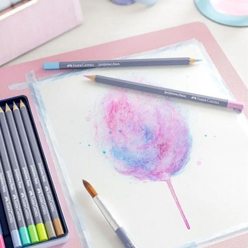 Lápices Acuarelables Faber-Castell Goldfaber Aqua 12 Pastel-3
