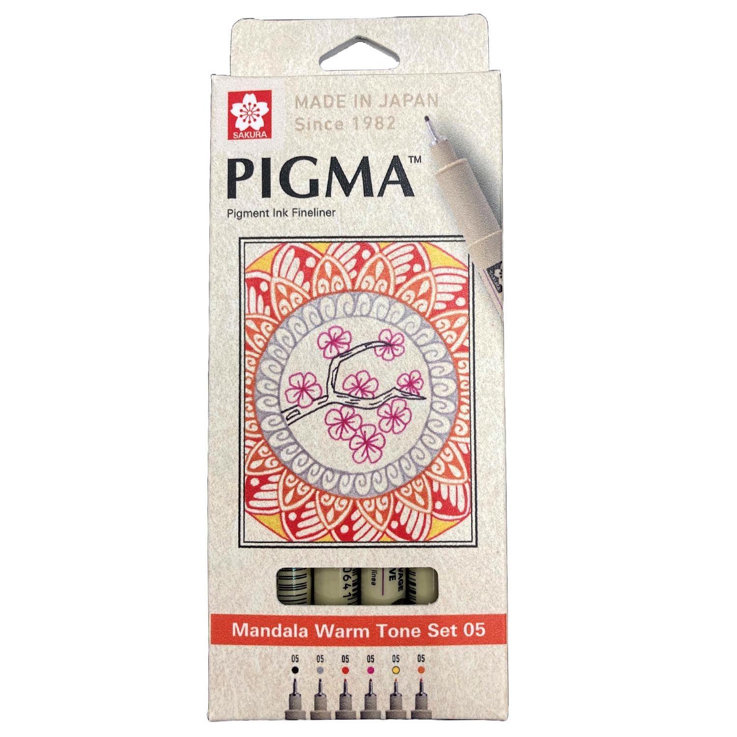 Set de Tiralínea Pigma Micron Sakura0.5 Mandala 6 Col Cálido-0