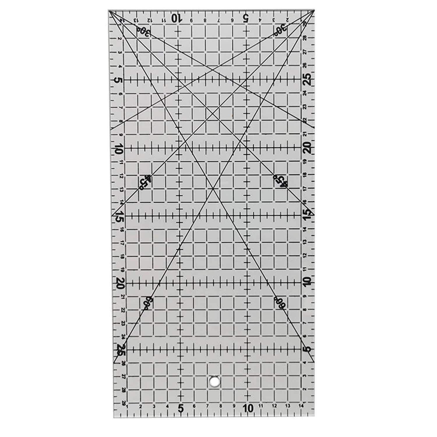 Regla Patchwork Quilting 30x15cm Con Ángulos 30-45-60 Grados-0