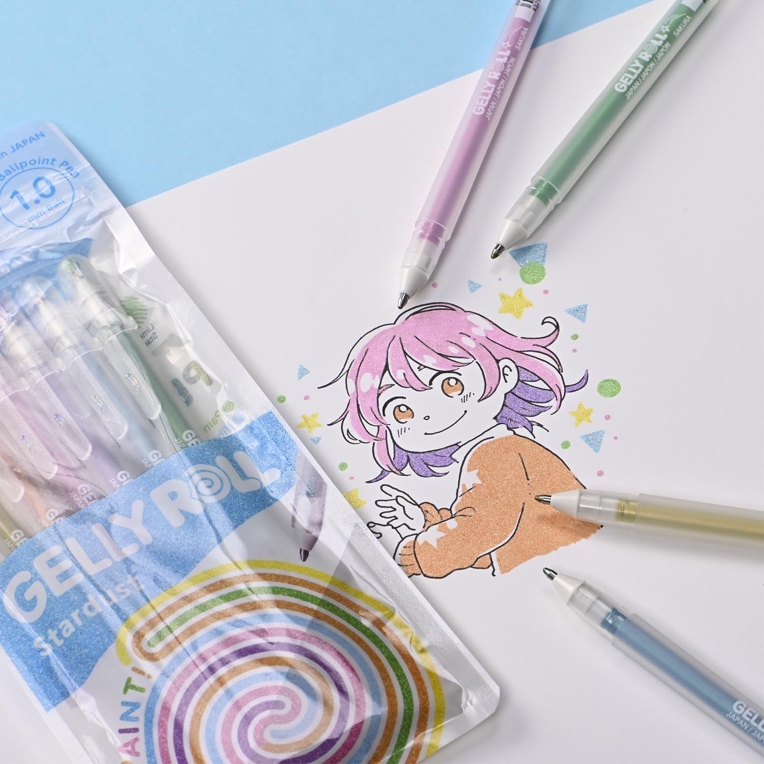 Lapiz Gel Gelly Roll Sakura 6 Colores Stardust-2