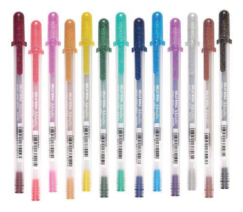 Lápices Gel Gelly Roll  12 Colores Metálicos-1