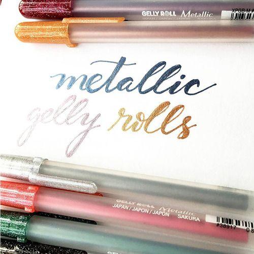Lápices Gel Gelly Roll  12 Colores Metálicos-2