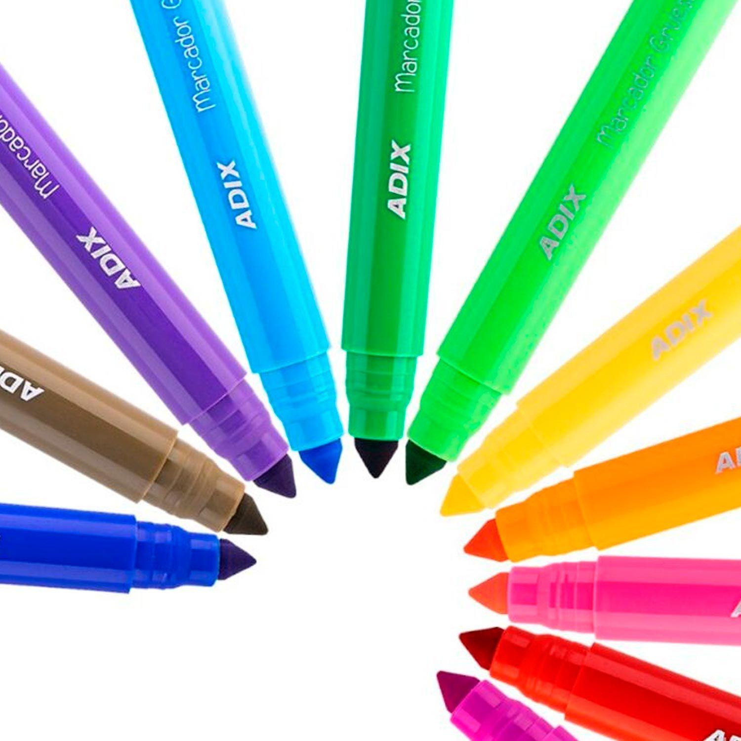 Marcador Grueso Adix 12 Colores-1