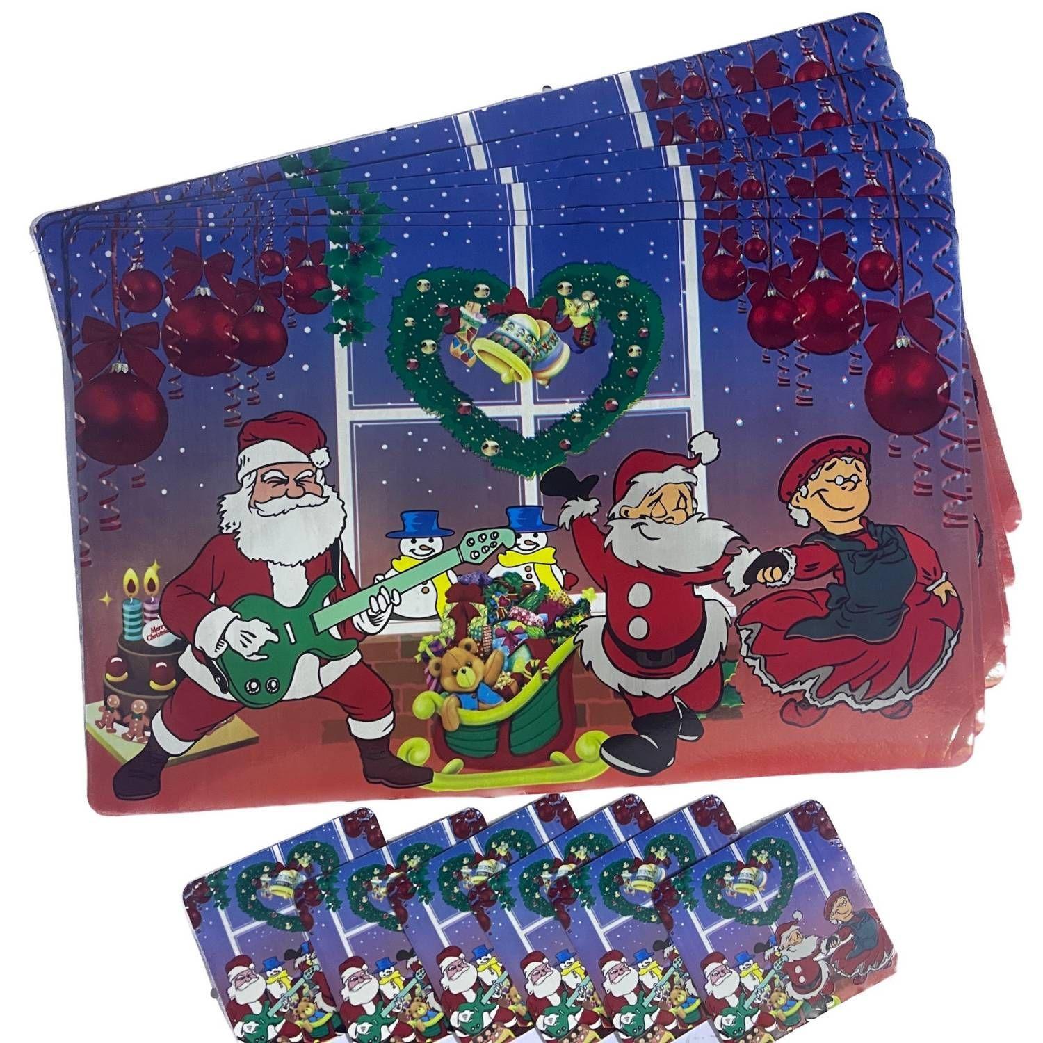 Individual Navidad Mesa Impreso Incluye 12 Piezas-0