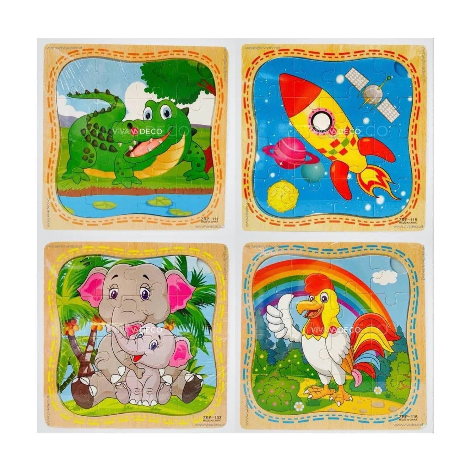 Pack 6 Puzzle Infantil Rompecabeza de 16 Piezas Cada Una-1