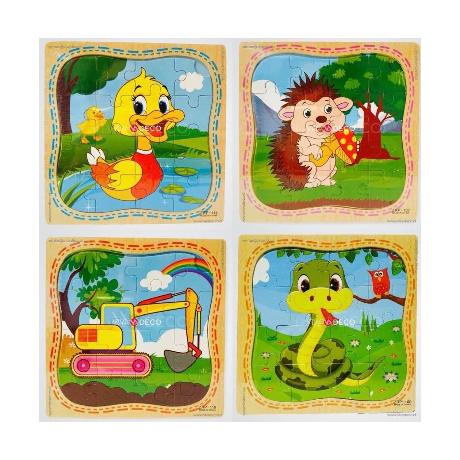 Pack 6 Puzzle Infantil Rompecabeza de 16 Piezas Cada Una-2