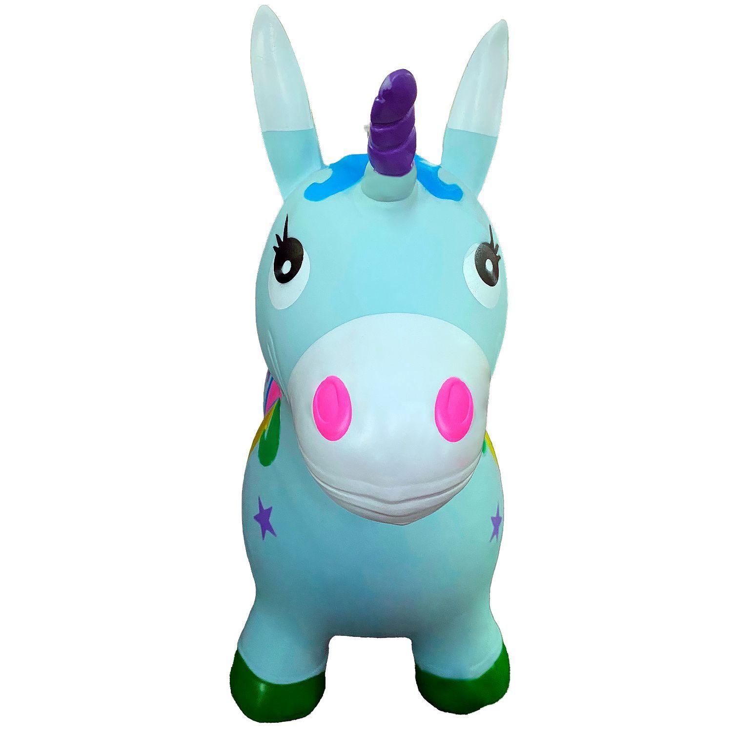 Pony Unicornio Saltarín - CELESTE - Incluye Luz y Sonido-1