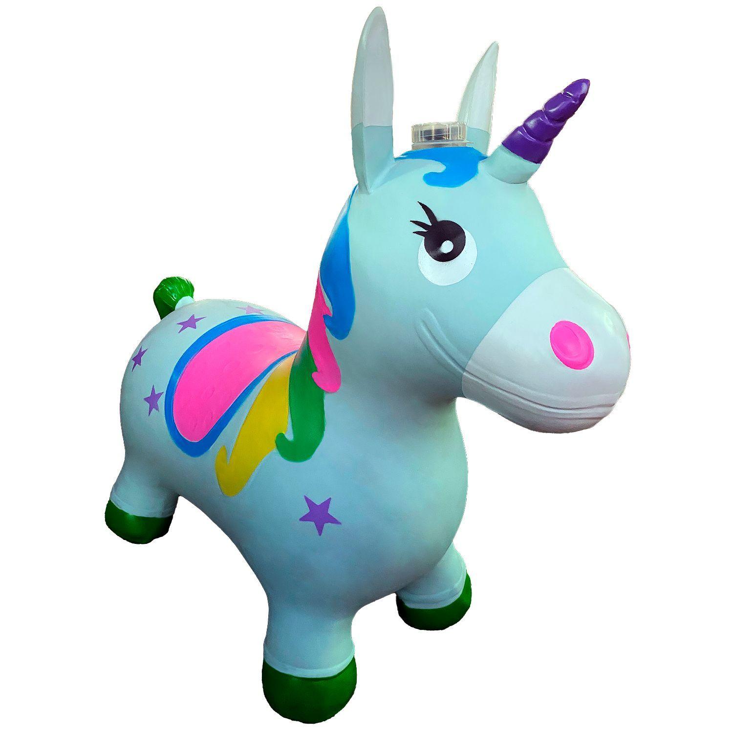 Pony Unicornio Saltarín - CELESTE - Incluye Luz y Sonido-0