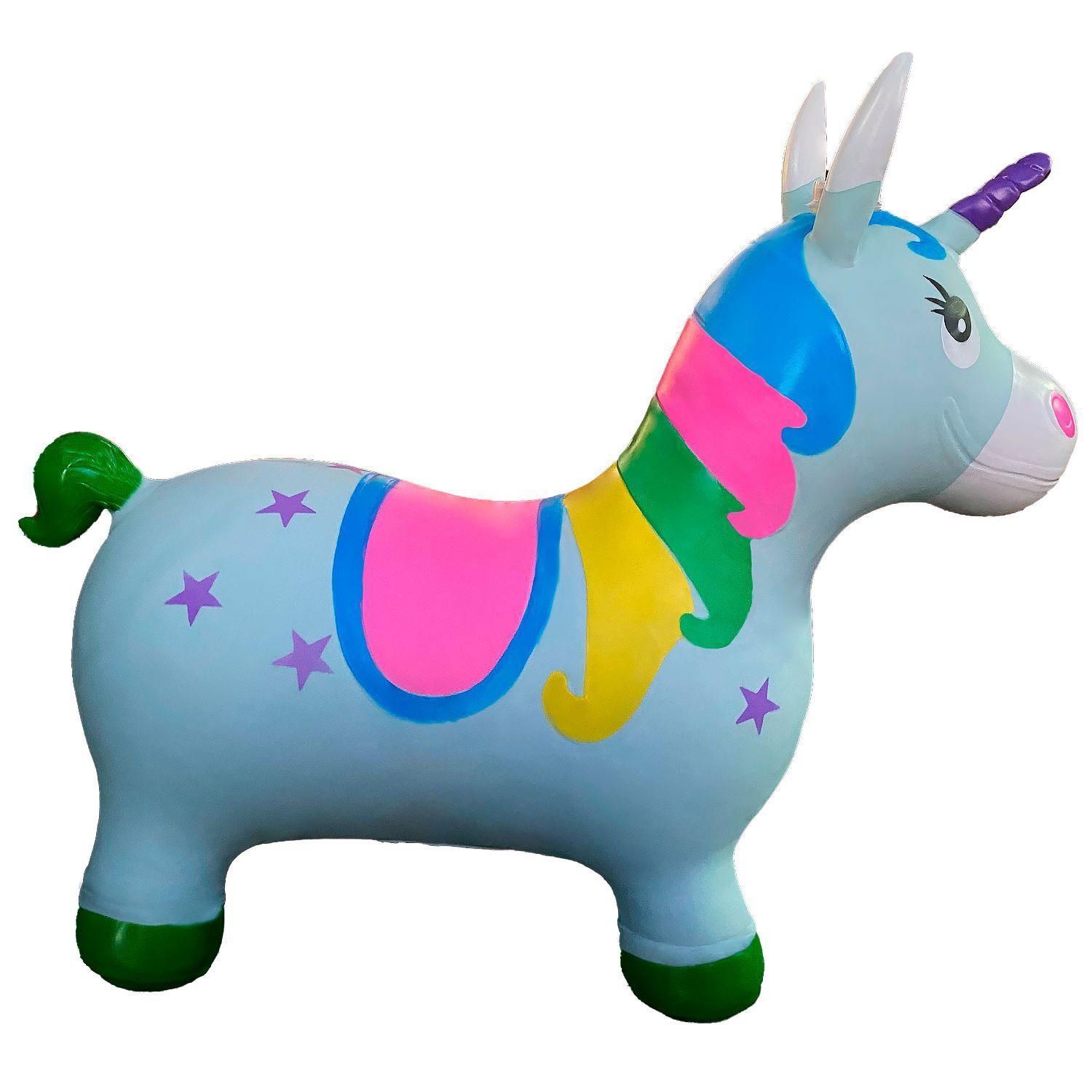 Pony Unicornio Saltarín - CELESTE - Incluye Luz y Sonido-2