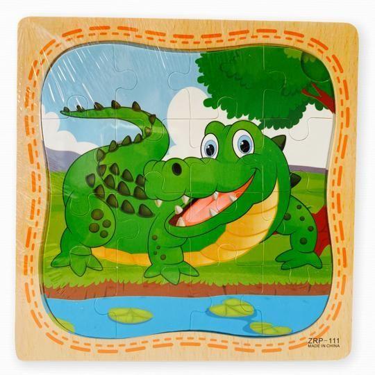 Puzzle Infantil Rompecabeza de 16 Piezas Cada Una COCODRILO-0