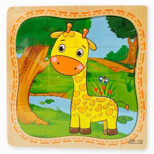 Puzzle Infantil Rompecabeza de 16 Piezas Cada Una JIRAFA-0