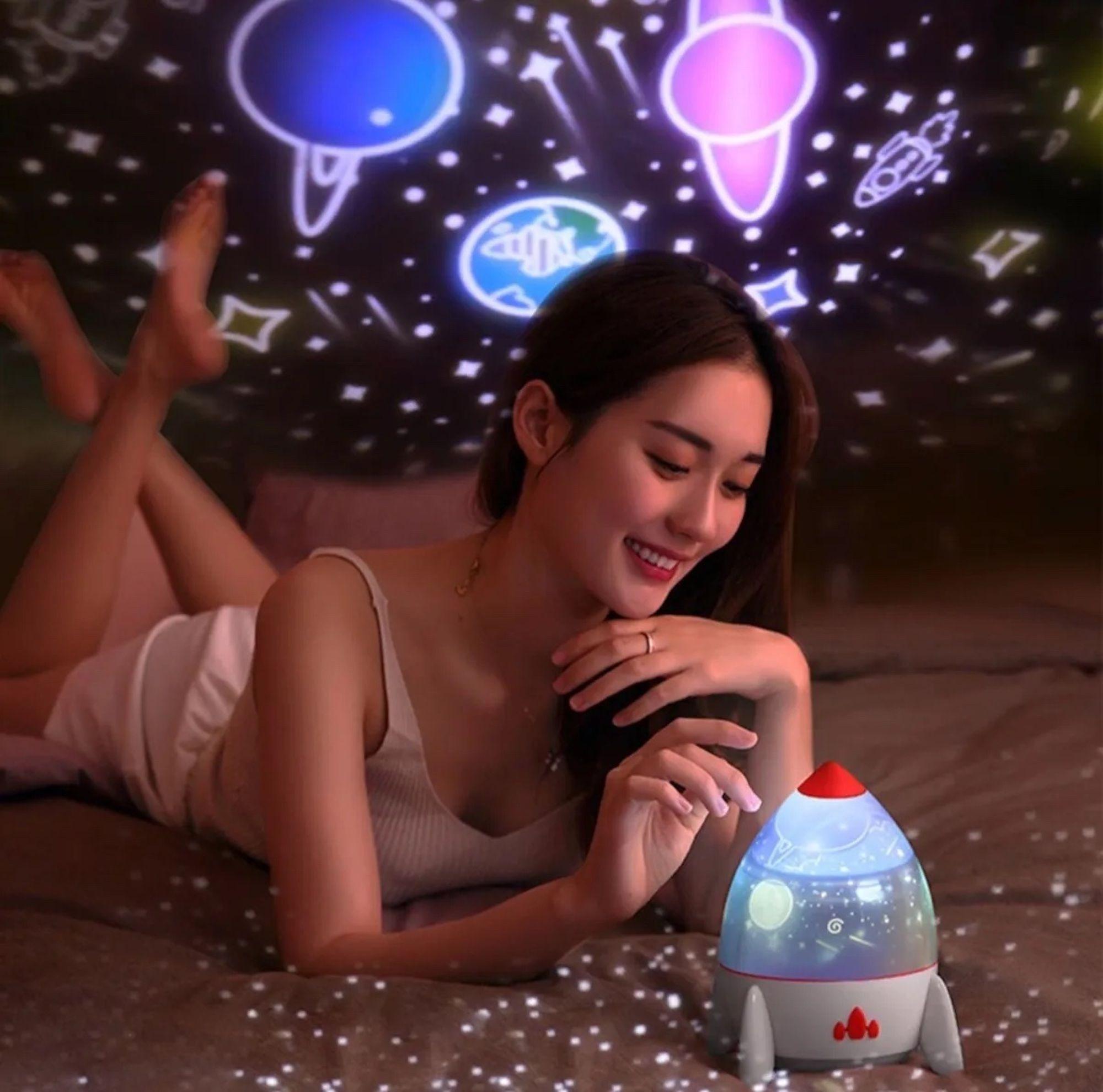 Proyector Lámpara Luz Led Estrellas Espanta Cuco Niños-1