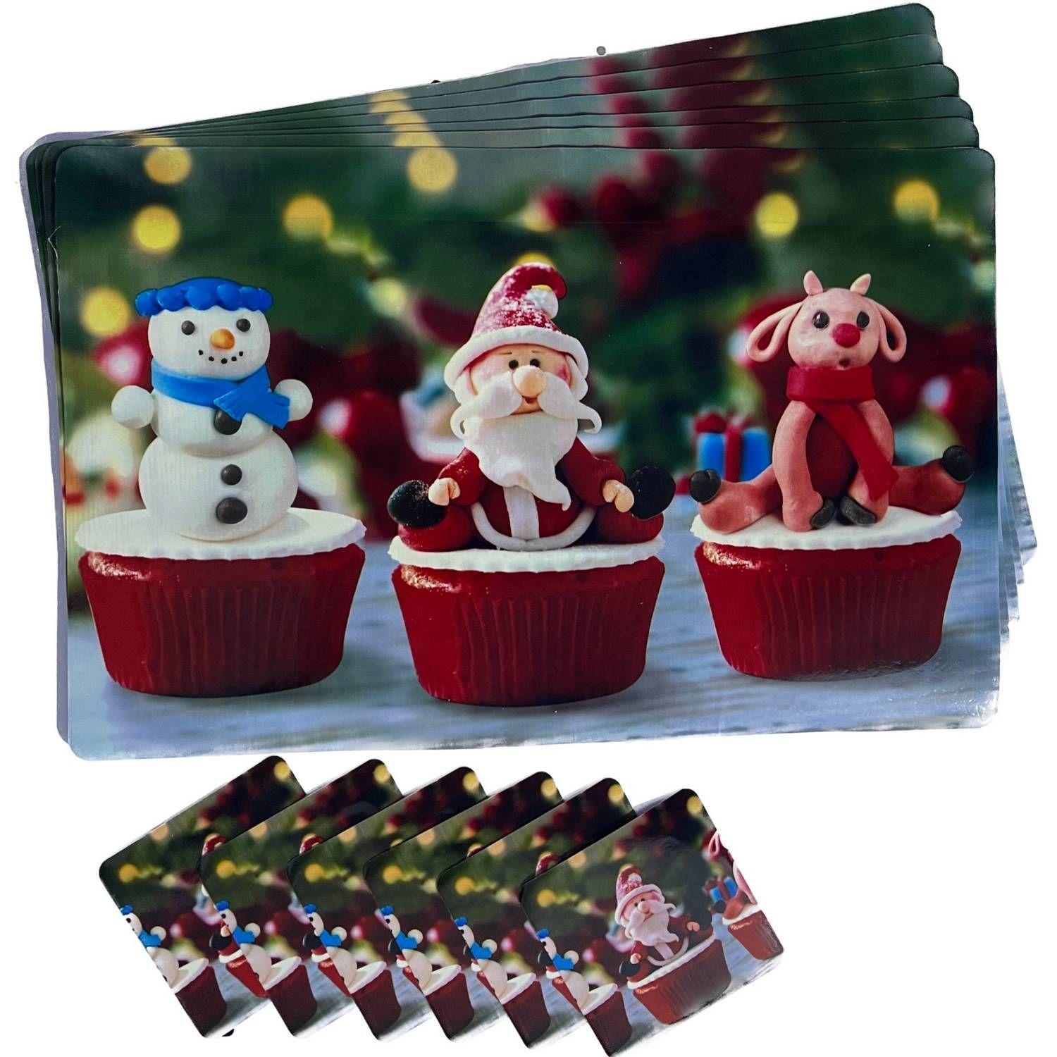 Individual Navidad Mesa Impreso Incluye 12 Piezas-2