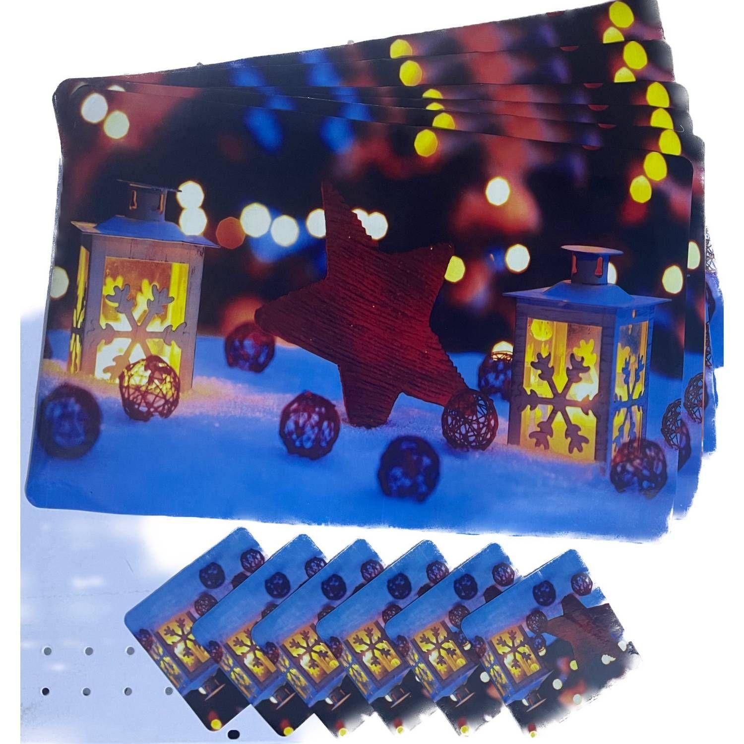 Individual Navidad Mesa Impreso Incluye 12 Piezas-3