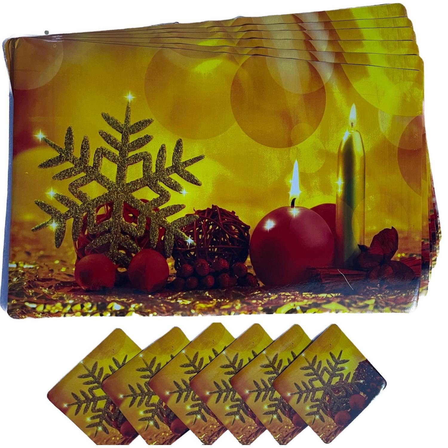 Individual Navidad Mesa Impreso Incluye 12 Piezas-4