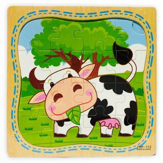 Puzzle Infantil Rompecabeza de 16 Piezas Cada Una VACA-0