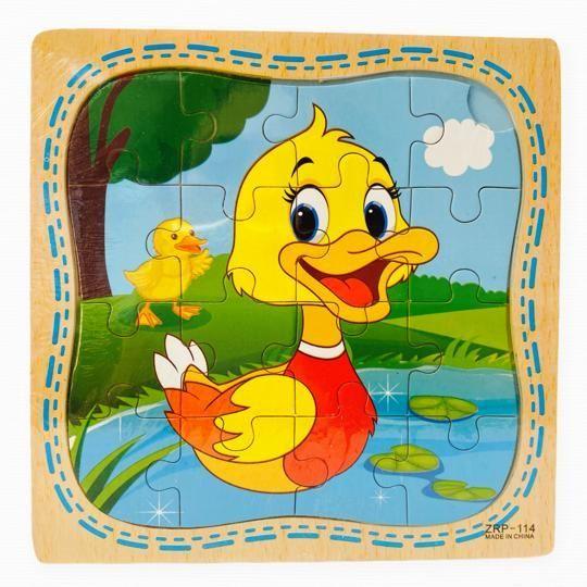 Puzzle Infantil Rompecabeza de 16 Piezas Cada Una PATO-0