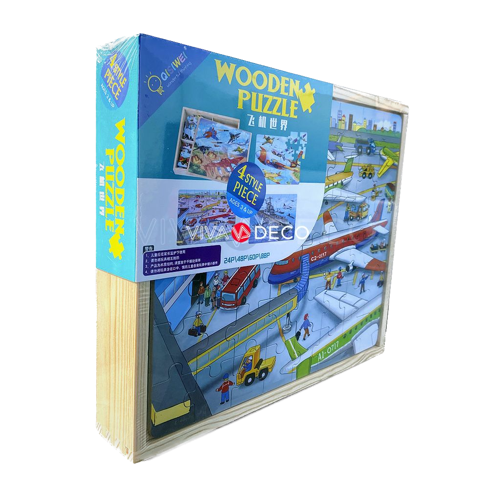Puzzle Infantil Aviones 4 en 1 Rompecabeza-1