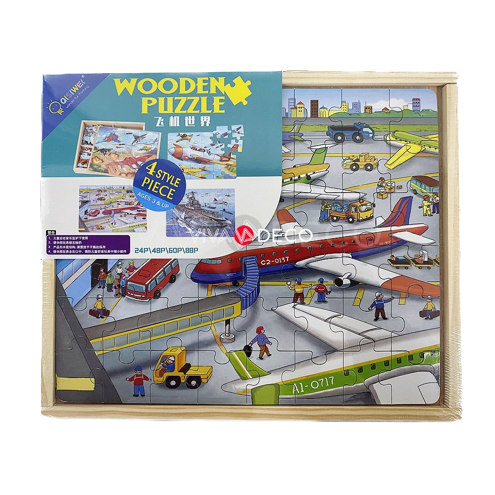 Puzzle Infantil Aviones 4 en 1 Rompecabeza-0