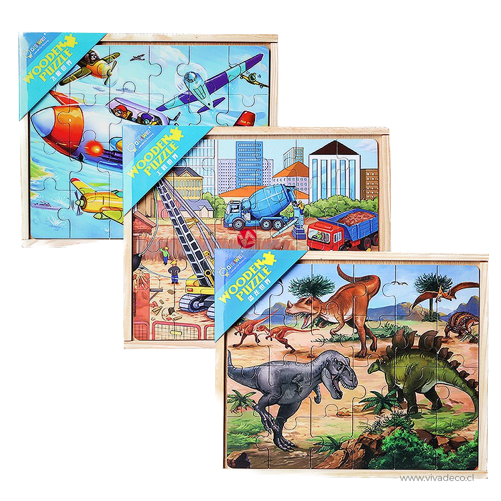 Puzzle Infantil Aviones 4 en 1 Rompecabeza-6