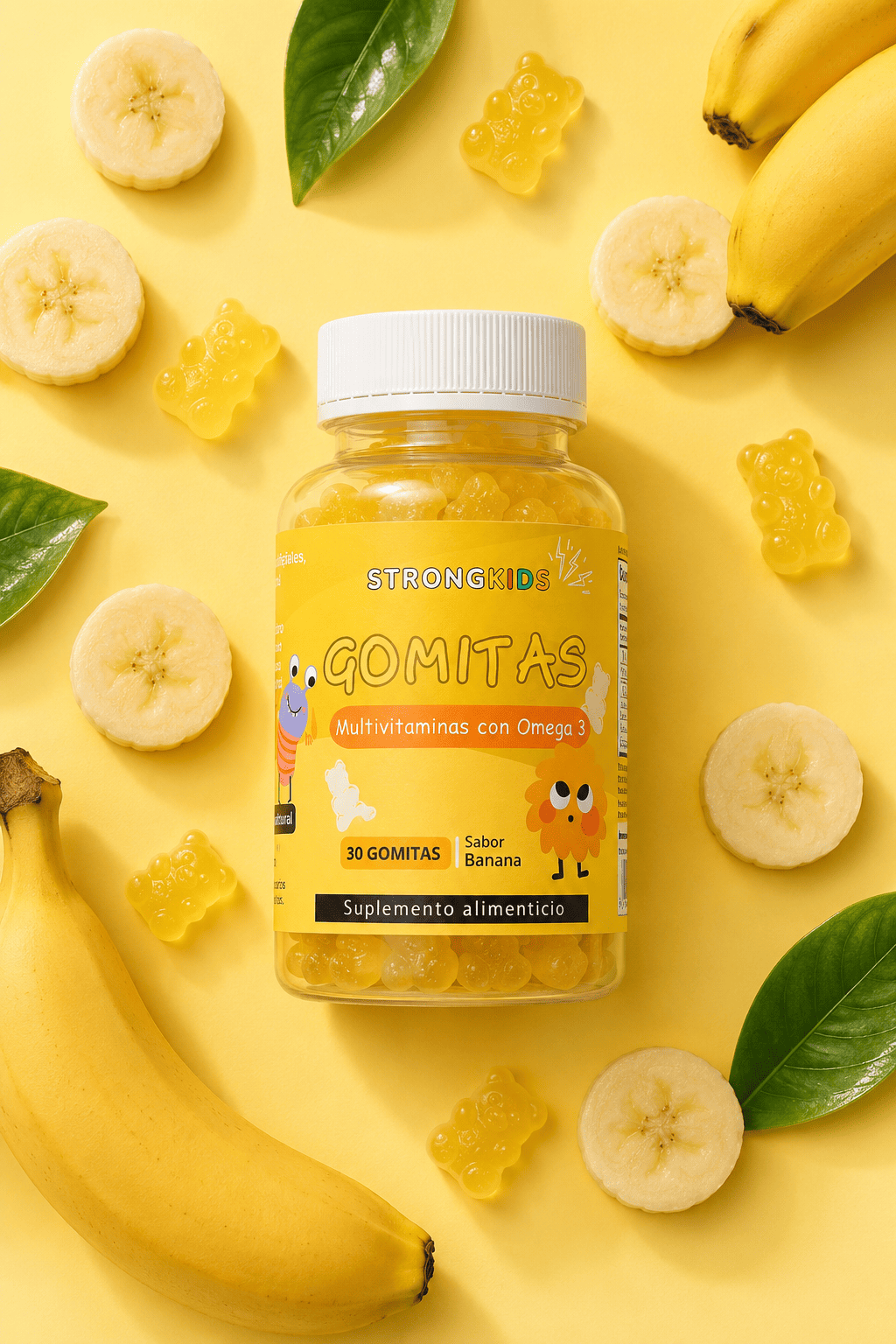 Gomitas Multivitaminicas Ni os Con Omega3 Strongkids Naranja-2