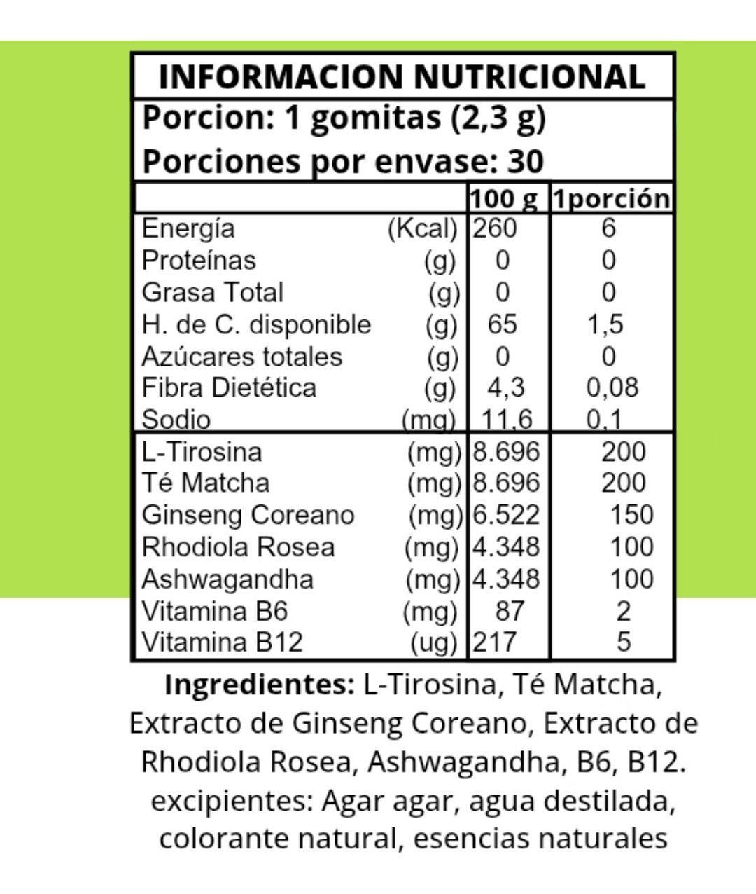 Focus Energy Gomitas Para Energ a Y Concentracion Manzana Verde-3