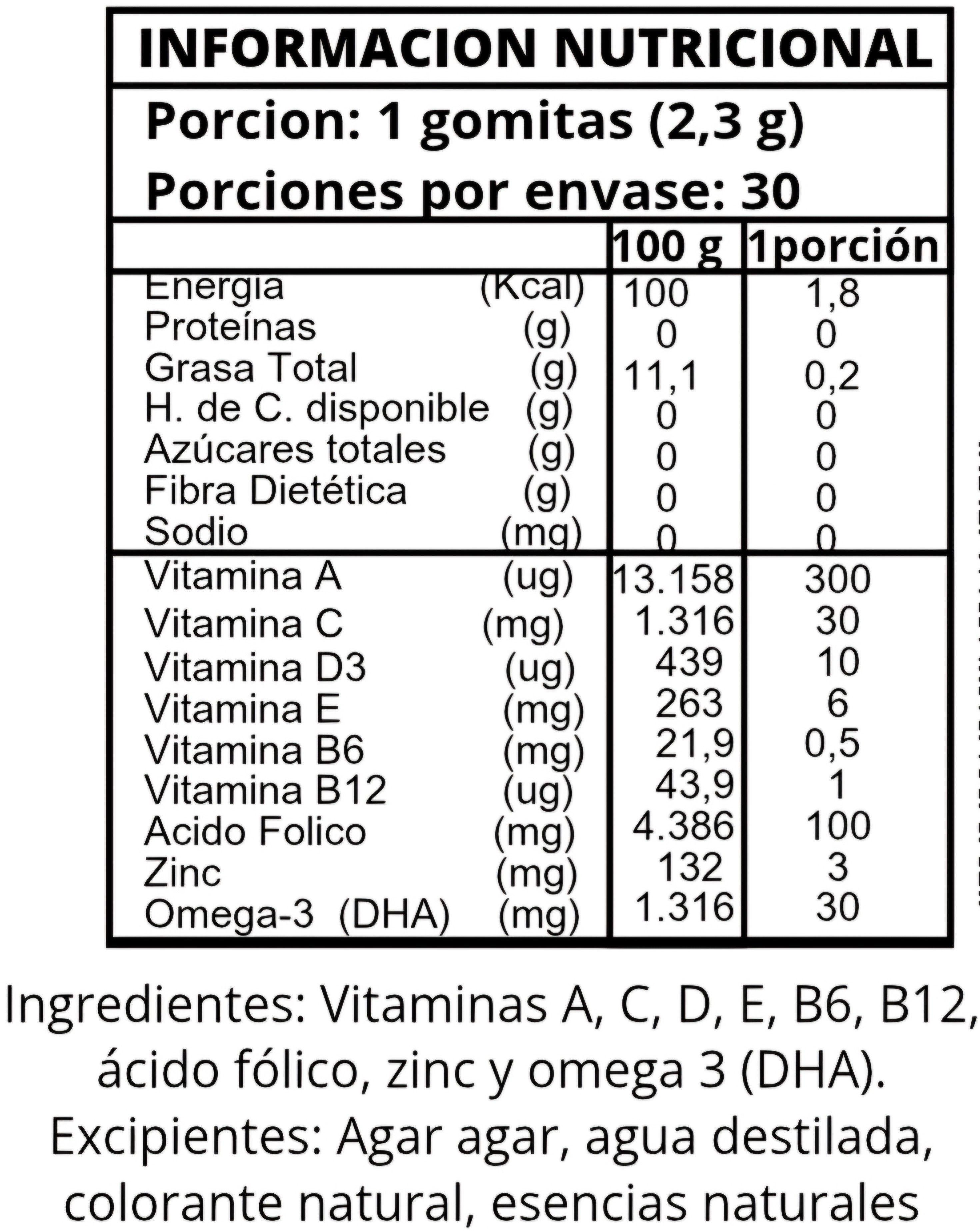 Gomitas Multivitaminicas Niños Con Omega3 Strongkids Frutos Rojos-4