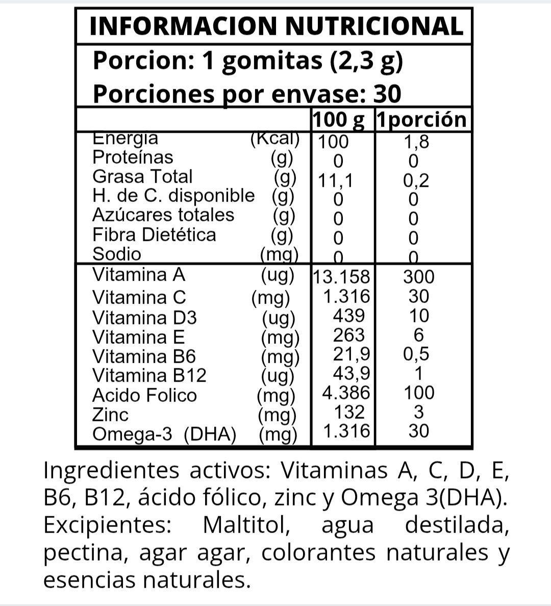 Gomitas Multivitaminicas Niños Con Omega3 Strongkids Frutos Rojos-4