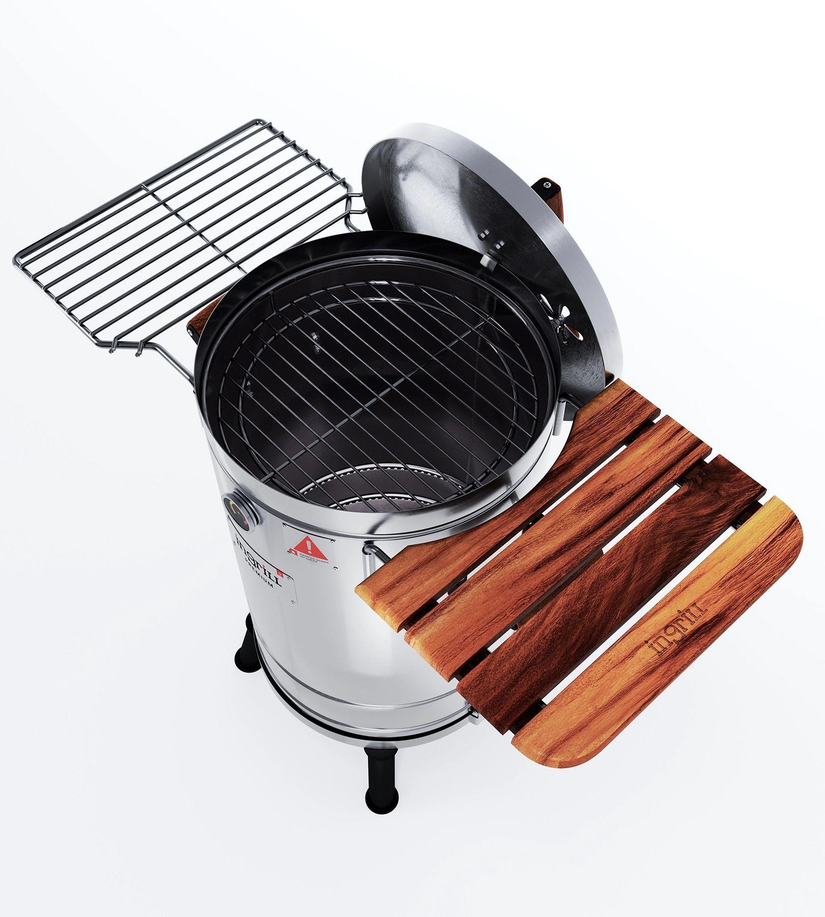 Barril Parrilla Ahumador y Asador Ingrill Mediano Premium Plateado-2