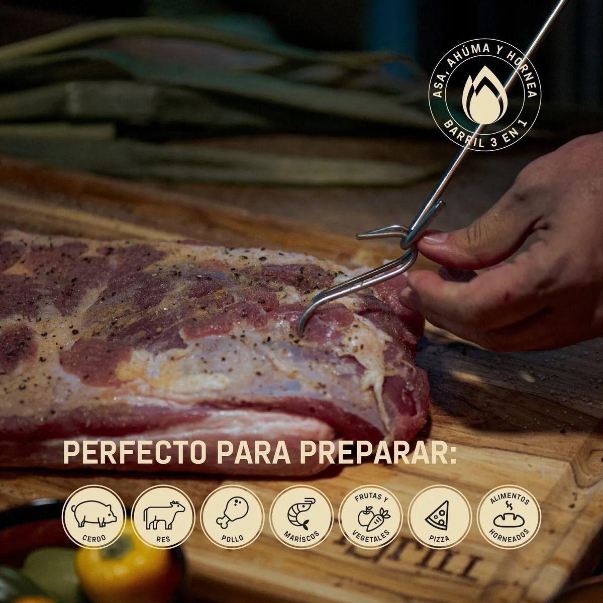 Barril Parrilla Ahumador y Asador Ingrill Grande Basik Plateado-1