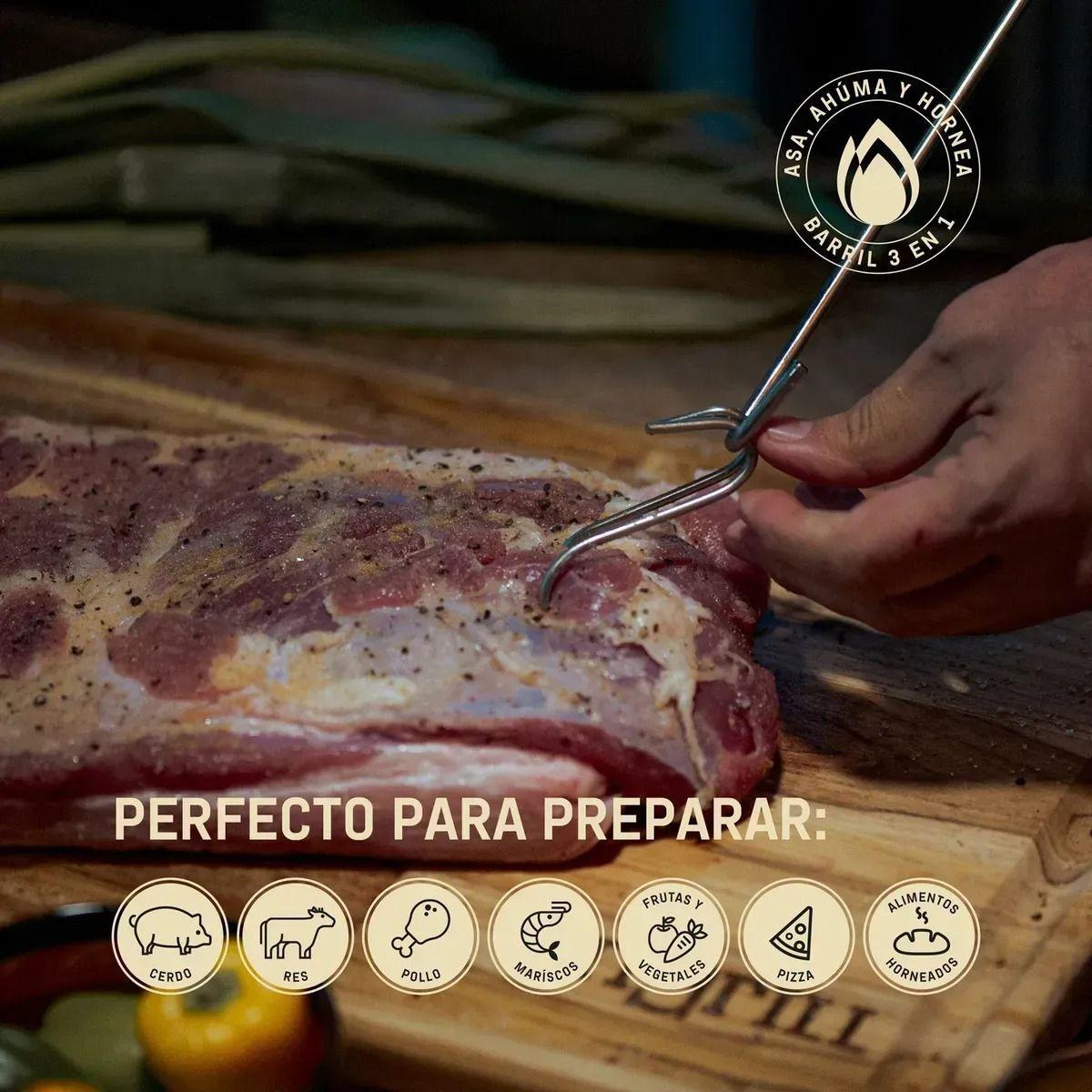 Barril Parrilla Ahumador y Asador Ingrill Pequeño Basik Plateado-3