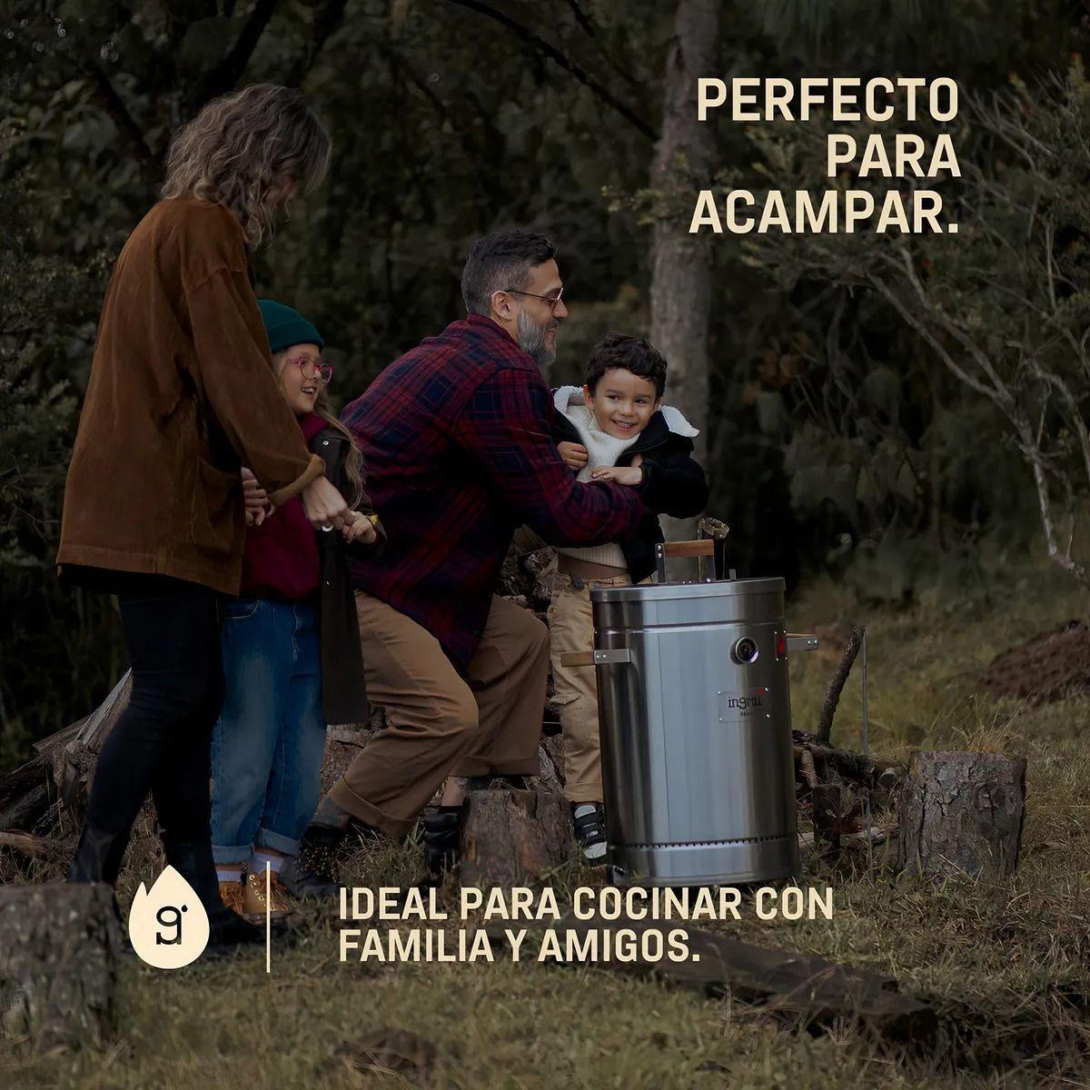 Barril Parrilla Ahumador y Asador Ingrill Mediano Basik Plateado-2