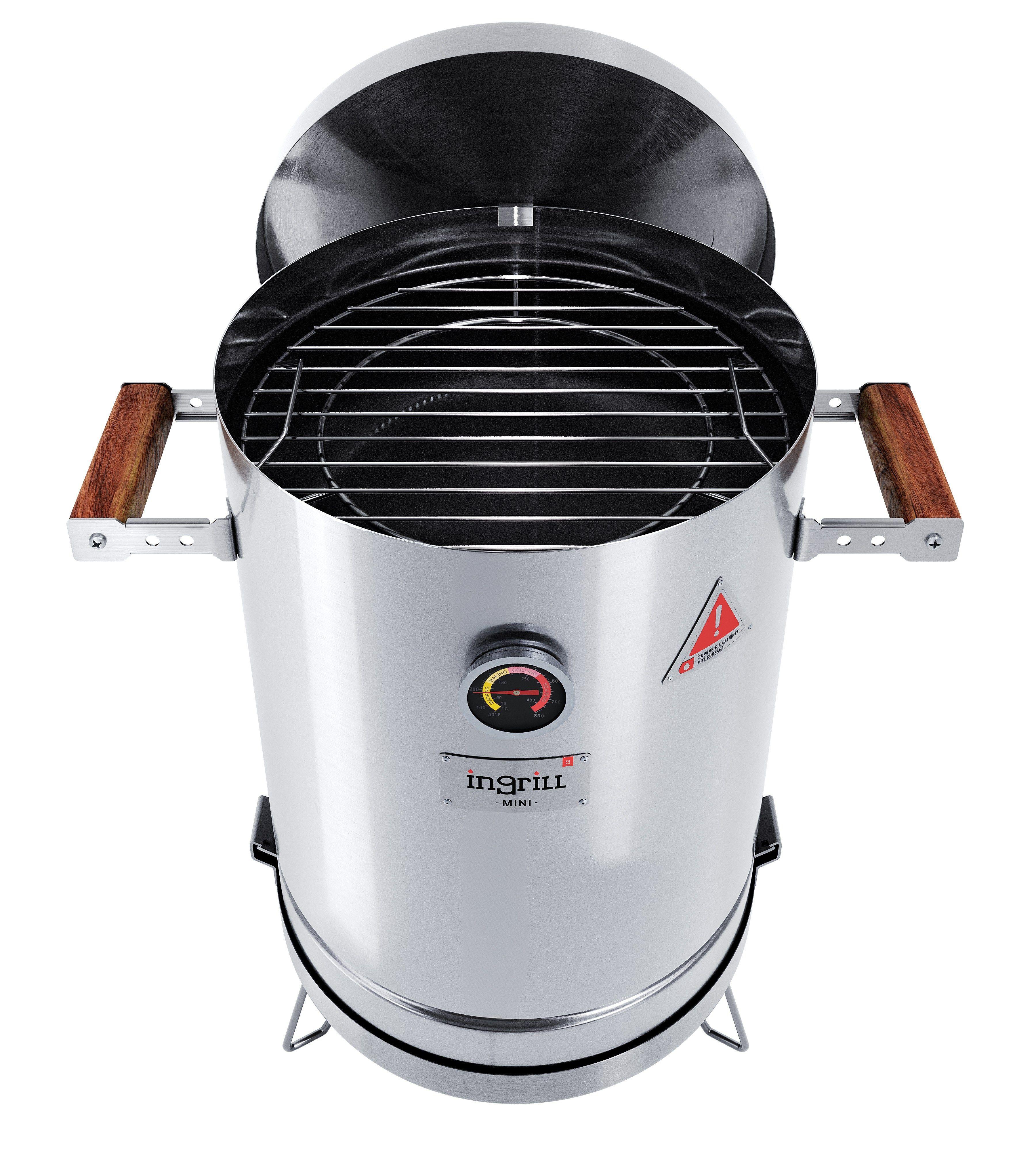Barril Parrilla Ahumador y Asador Ingrill Mini Basik Plateado-2