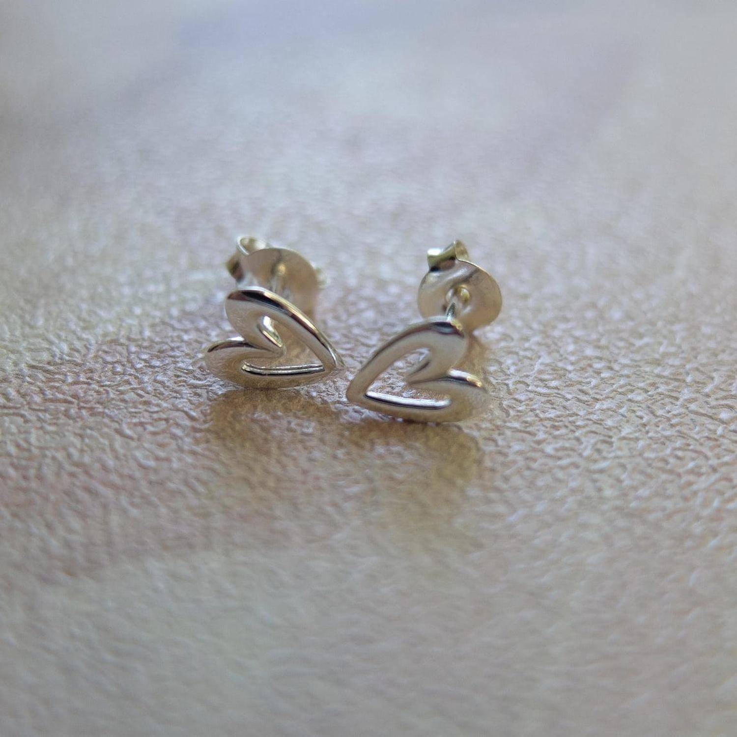 Aros Corazón Dibujado Plata-4