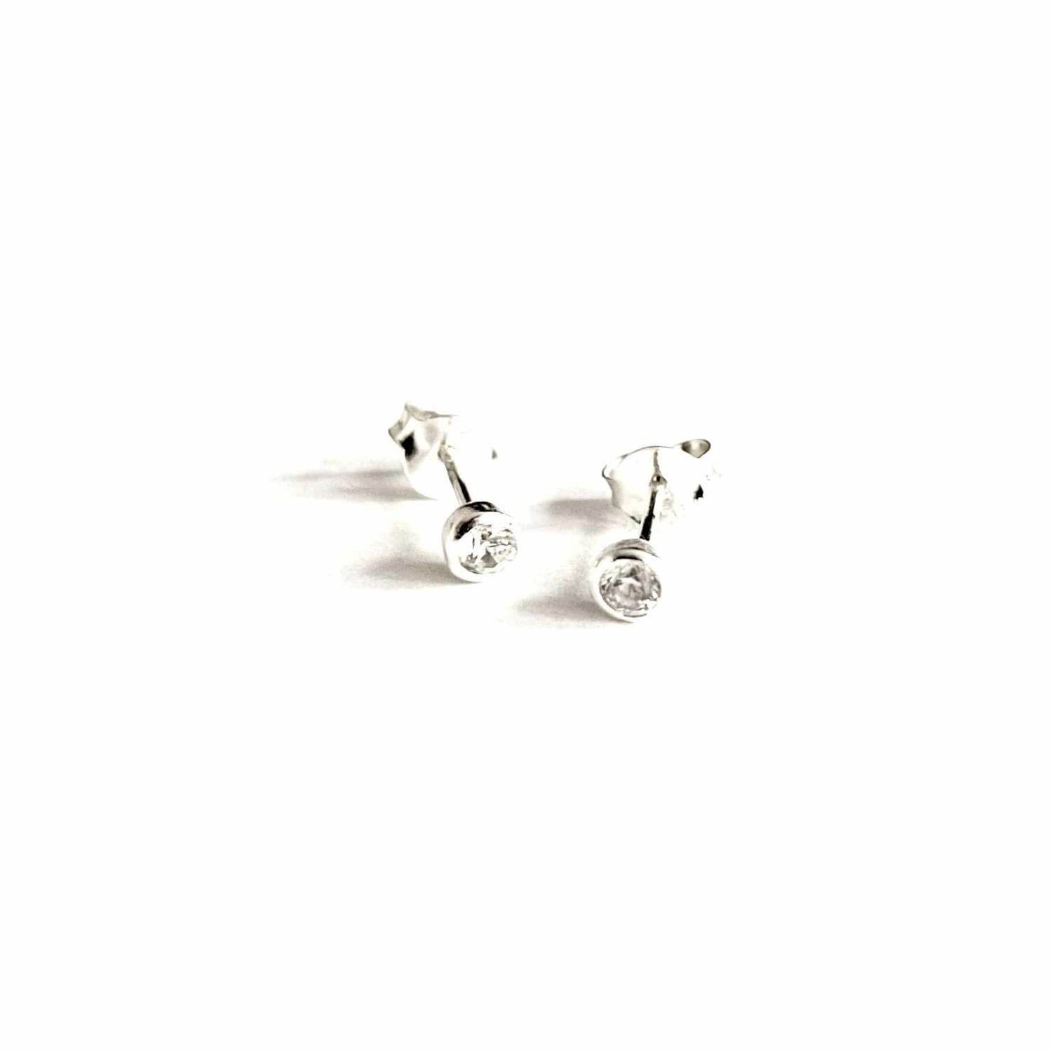 Aros circón 4 mm plata-2