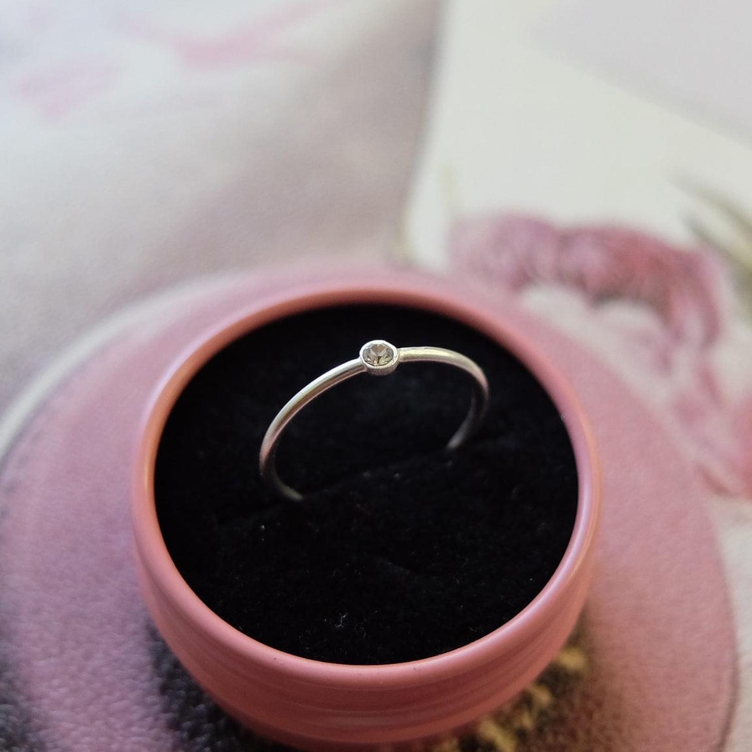 Anillo Midi Circón Plata-2